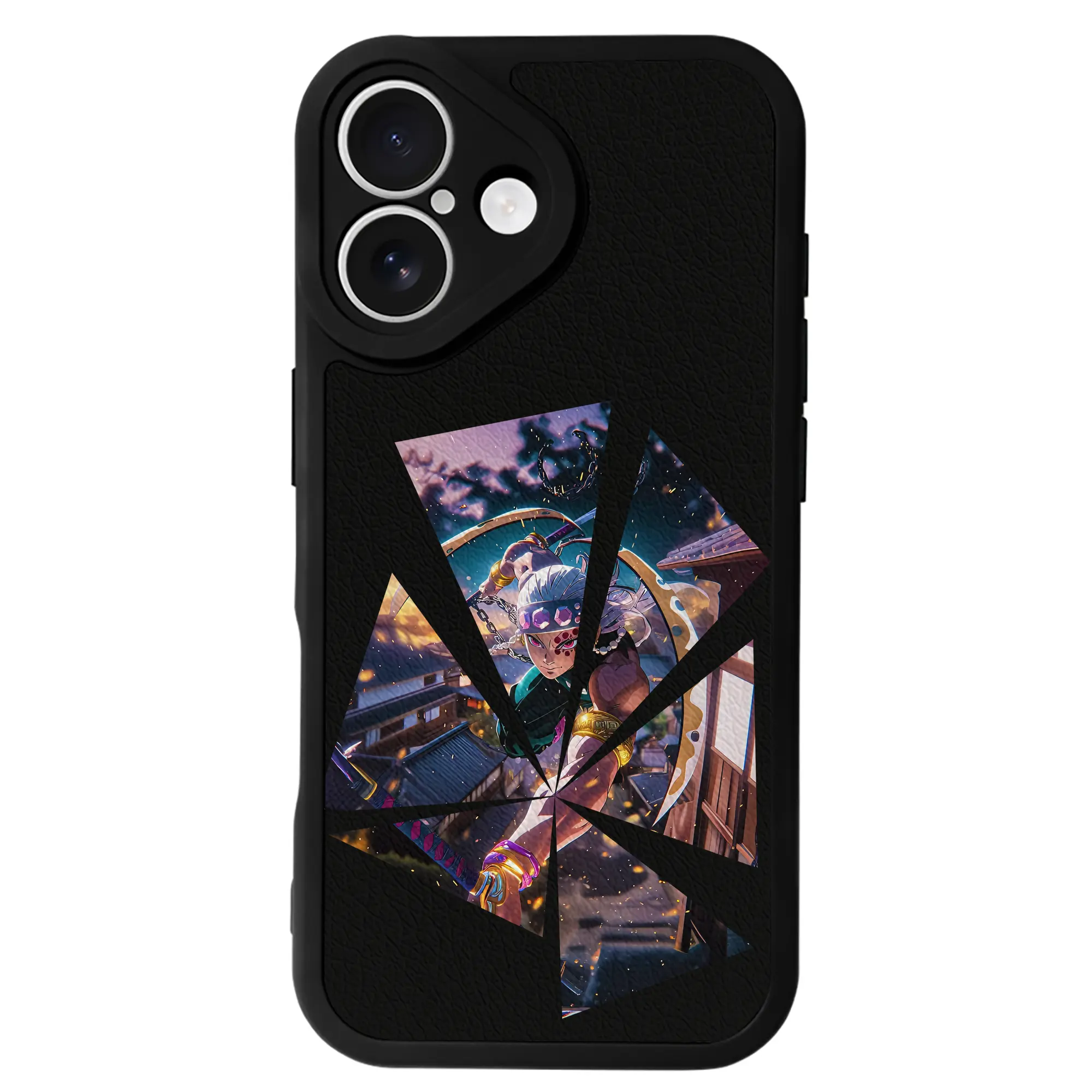 鬼滅の刃 グッズ,宇髄 天元 - IPhone 16シリーズ対応 ・ シリコンスマホケース ・ レザー調 ・ 高精度フィット ・ 耐衝撃 ・ ワイヤレス充電対応 ・ 精密カット